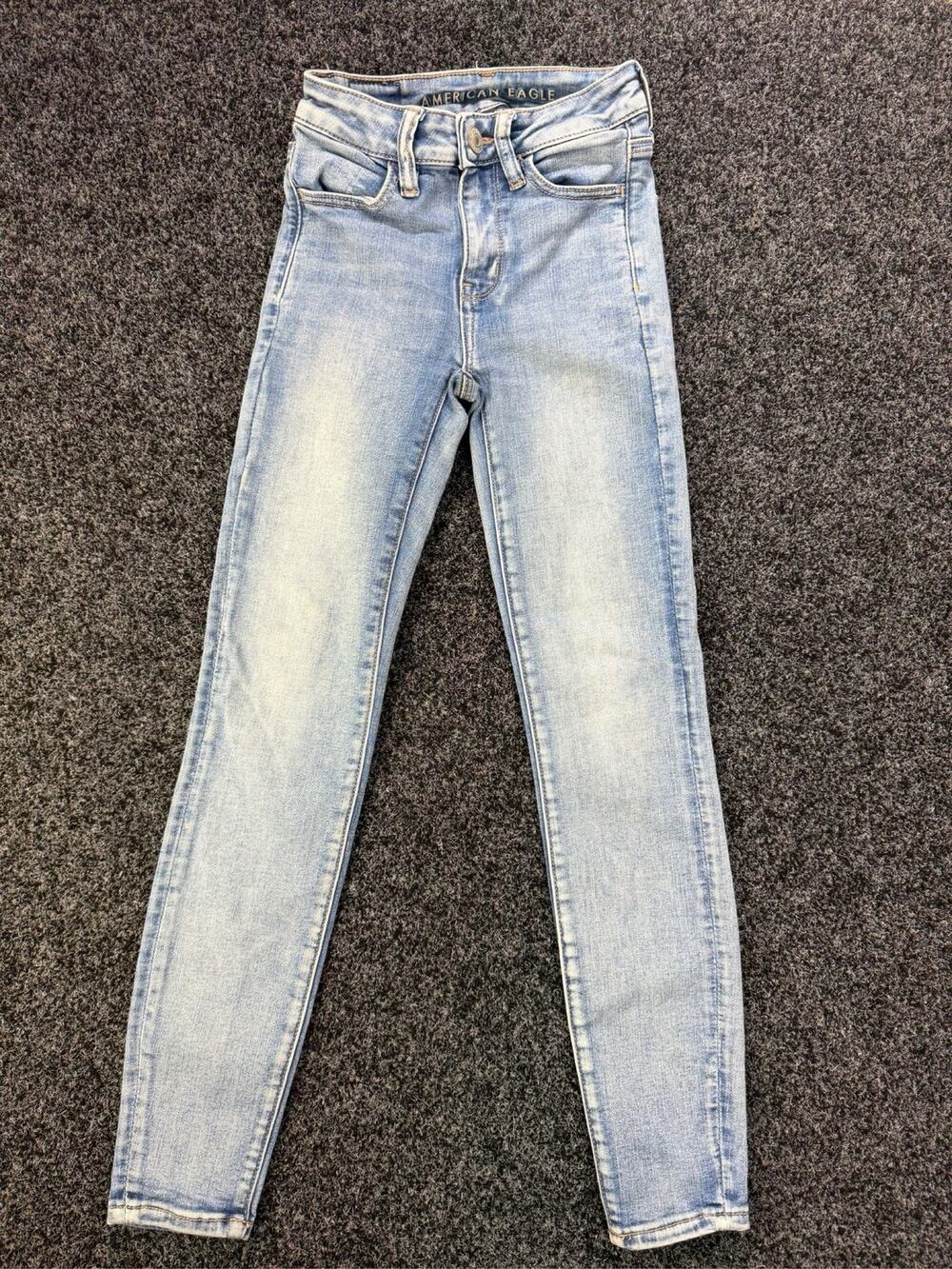 American Eagle Ne(x)t Level Stretch Skinny Jeans Womens 00 Short Blue